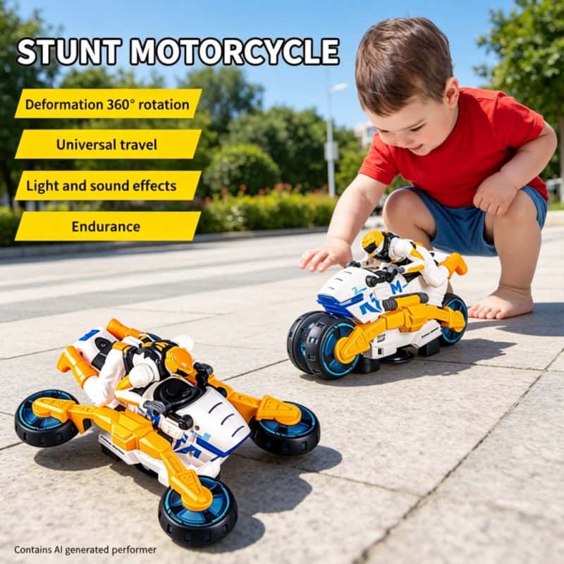 Kids' Toys - Electric Stunt Transformable Motorcycle Children Toy
