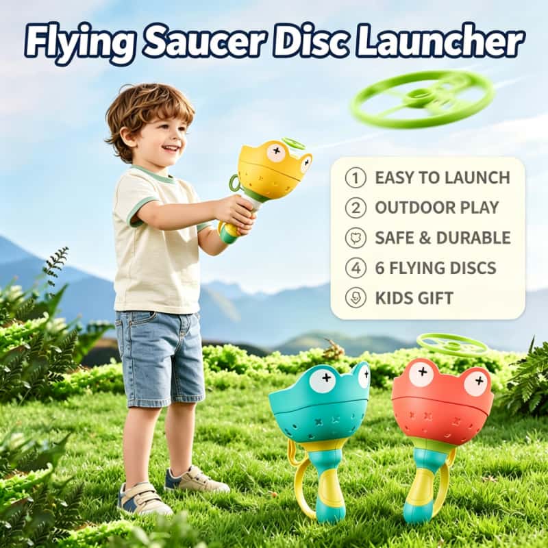 Kids' Toys - Flying Saucer Disc Launcher Kids Flying