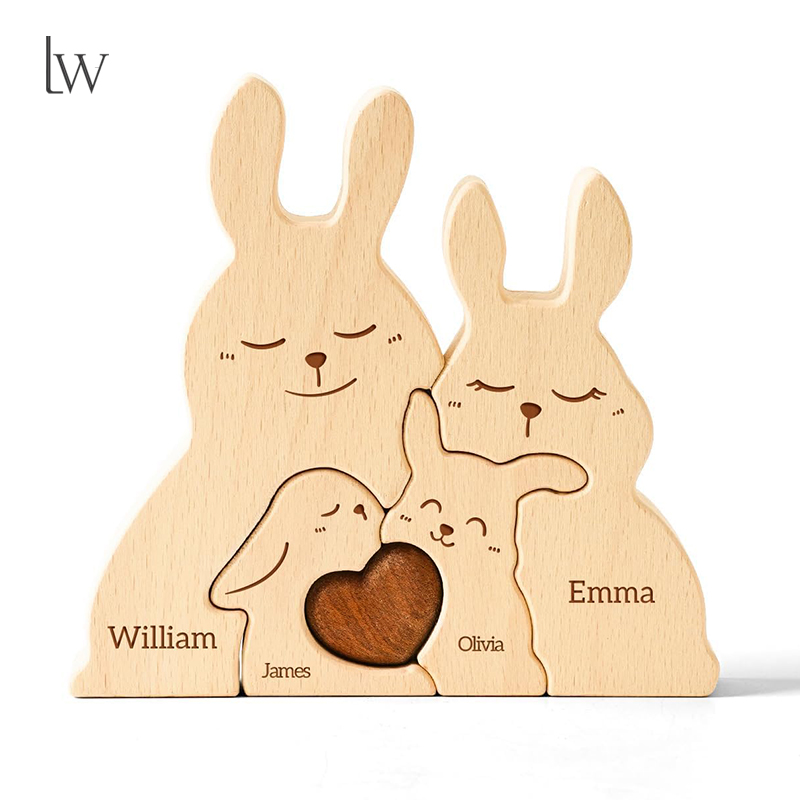 Wooden Bunny Family Puzzles Pe - огляд і ціна Kids Toys Names