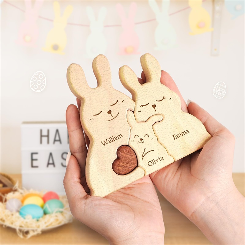 Wooden Bunny Family Puzzles Pe - огляд і ціна Kids Toys Names