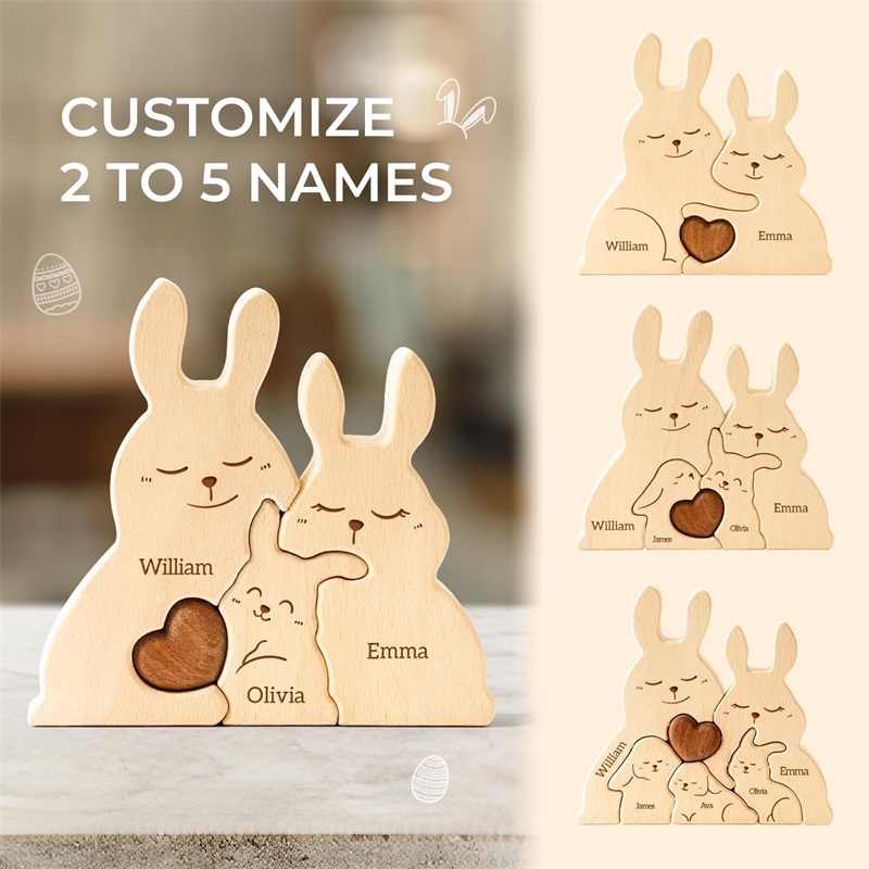 Wooden Bunny Family Puzzles Pe - огляд і ціна Kids Toys Names