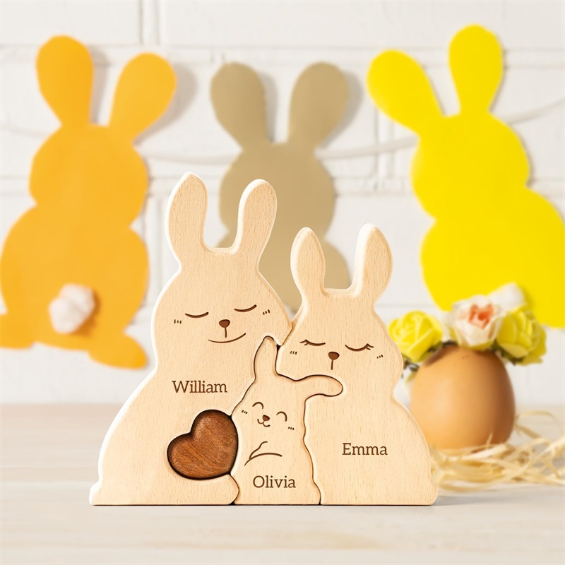 Wooden Bunny Family Puzzles Pe - огляд і ціна Kids Toys Names