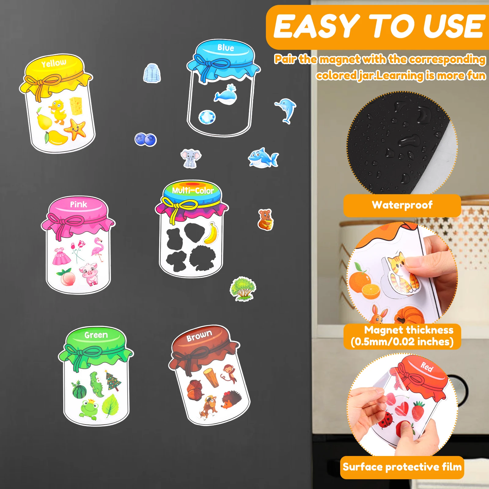 12/10Pcs Color Sorting Fridge  - огляд і ціна Kids Toys 2 Year Old