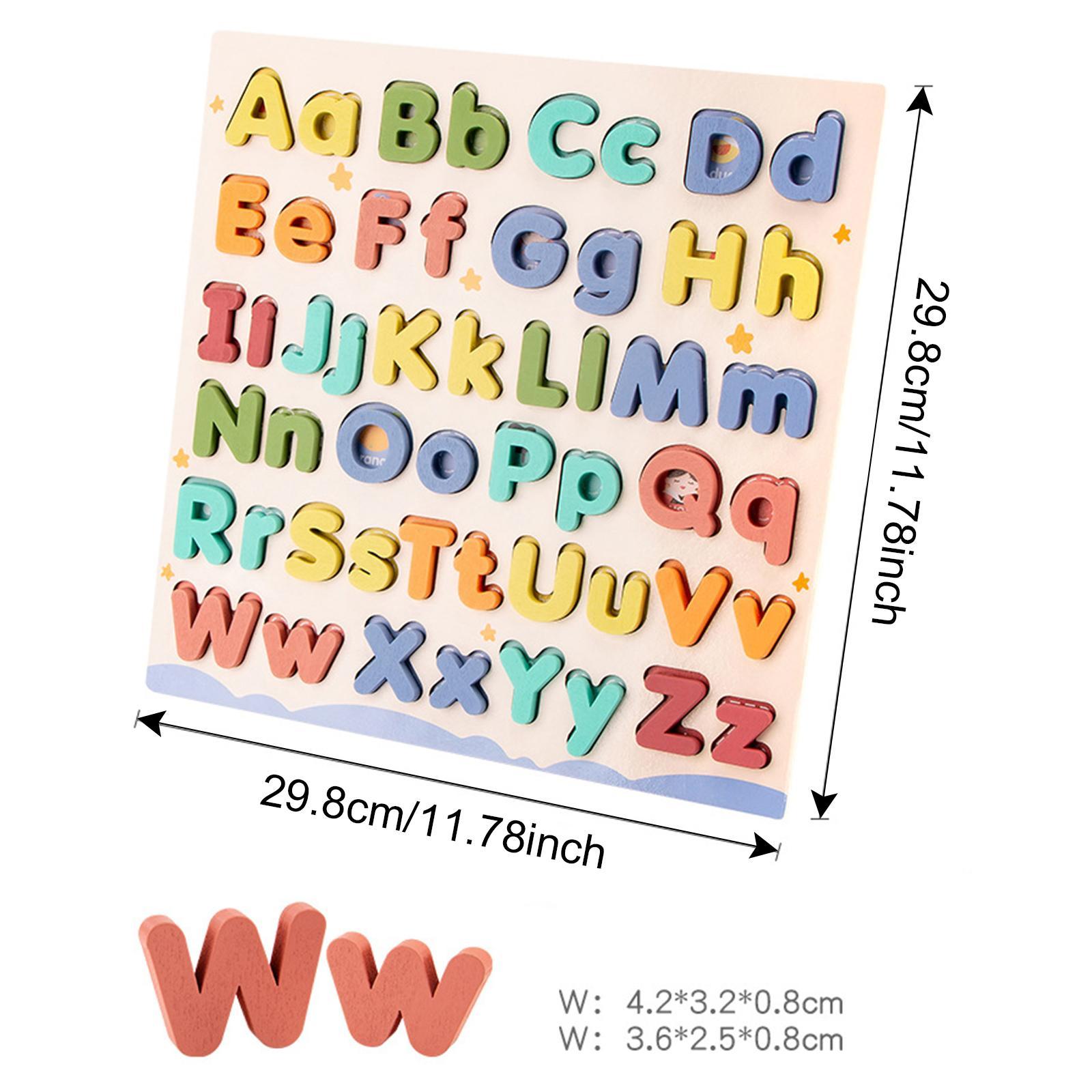Wooden Alphabet Puzzle Toy for - огляд і ціна Kids Toys Cartoon Images