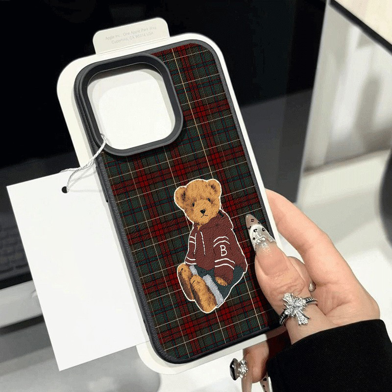 Grid Retro Teddy Bear Pattern  - огляд і ціна Soft Plush Doll