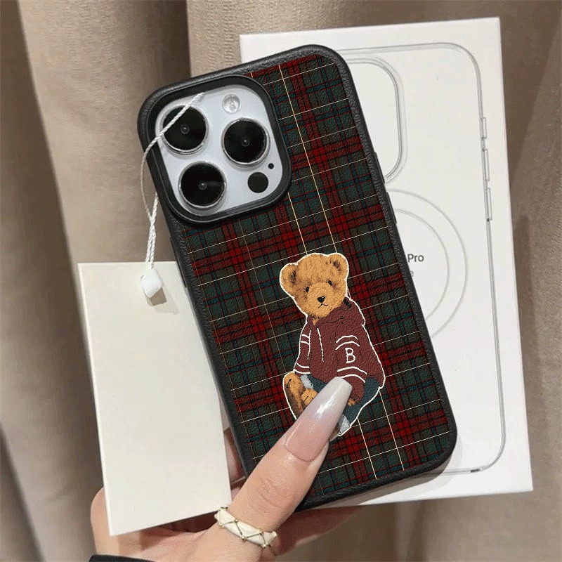 Grid Retro Teddy Bear Pattern  - огляд і ціна Soft Plush Doll