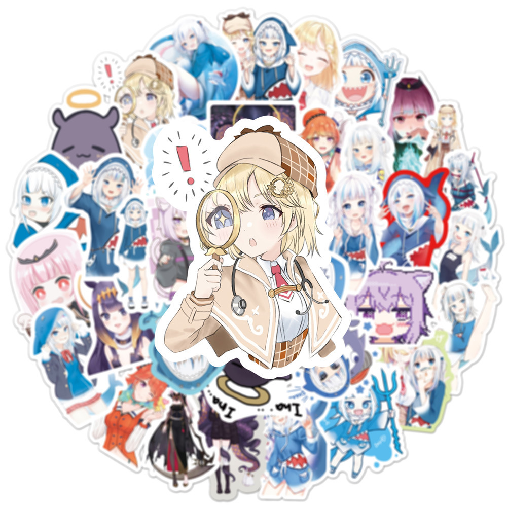 10/50PCS Gawr Gura Stickers Sh - огляд і ціна Kids Toys Cartoon Images