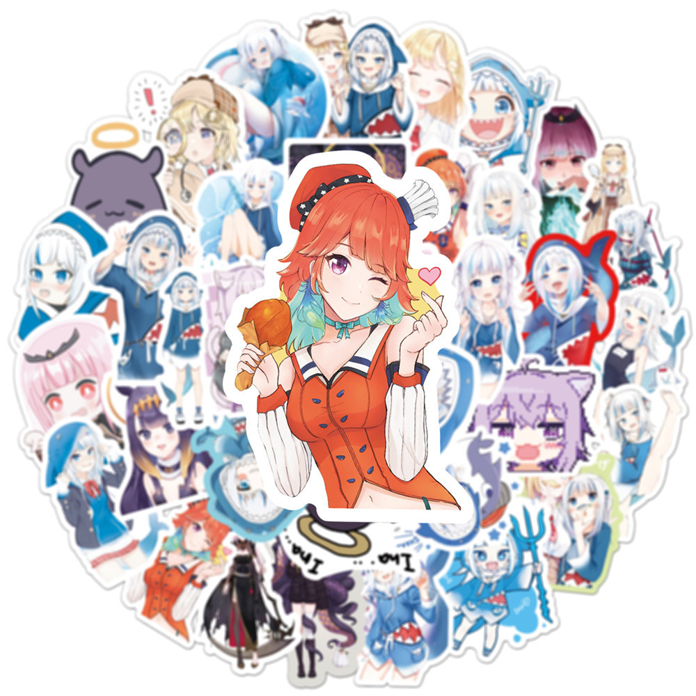 10/50PCS Gawr Gura Stickers Sh - огляд і ціна Kids Toys Cartoon Images