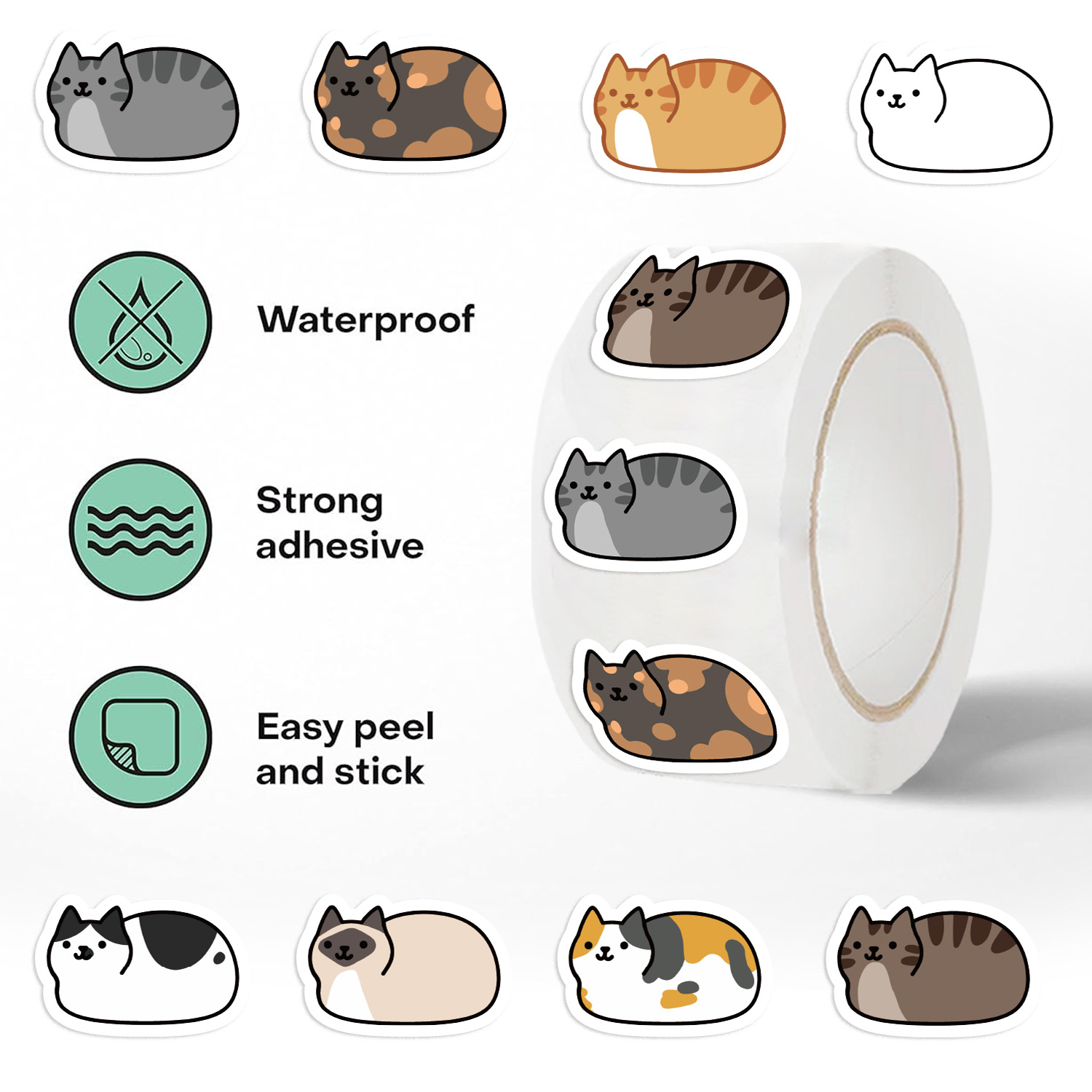 500PCS Cartoon Cat Stickers Dl - огляд і ціна Kids Toys Names
