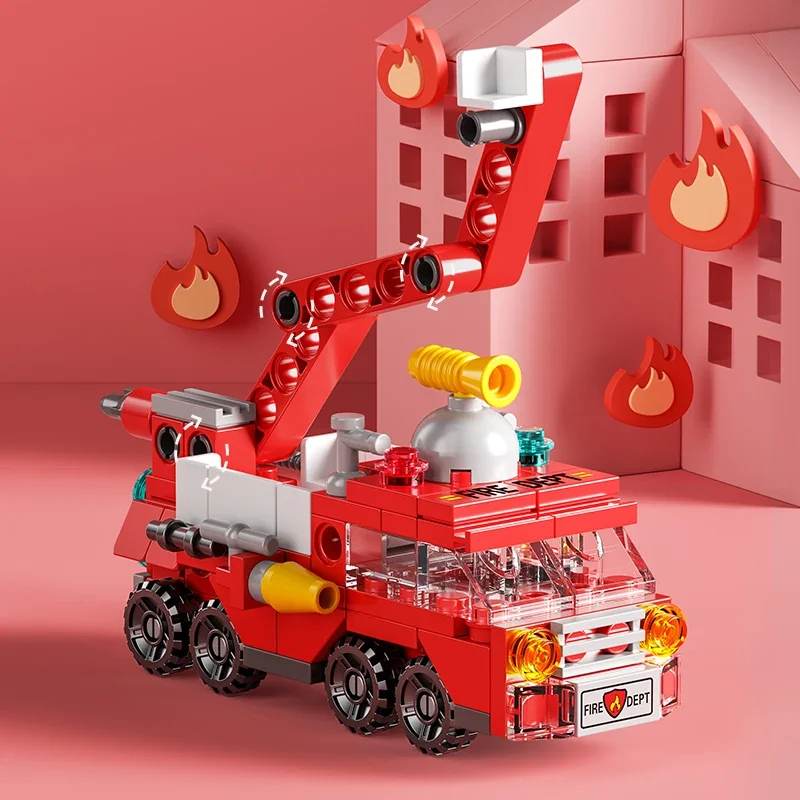 City Fire Car Building Blocks  - огляд і ціна Kids Toys Helicopter