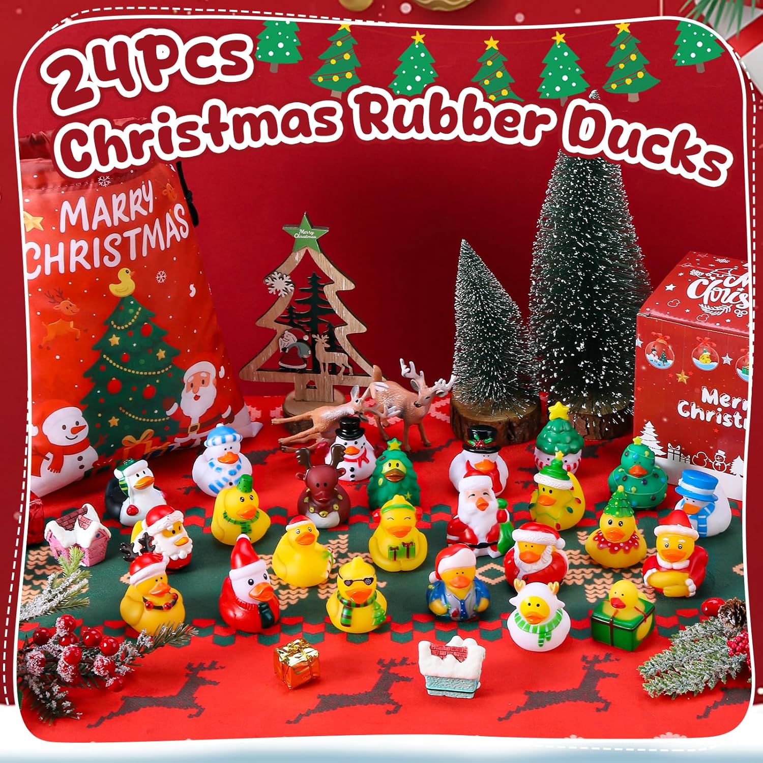 12-100pcs Christmas Rubber Duc - огляд і ціна Kids Toys Jeep
