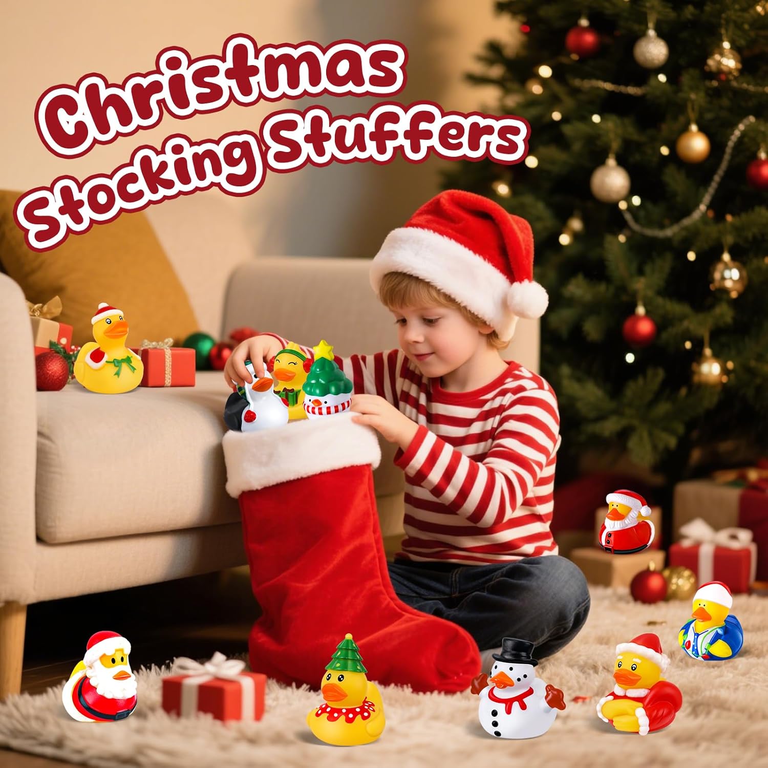 12-100pcs Christmas Rubber Duc - огляд і ціна Kids Toys Jeep