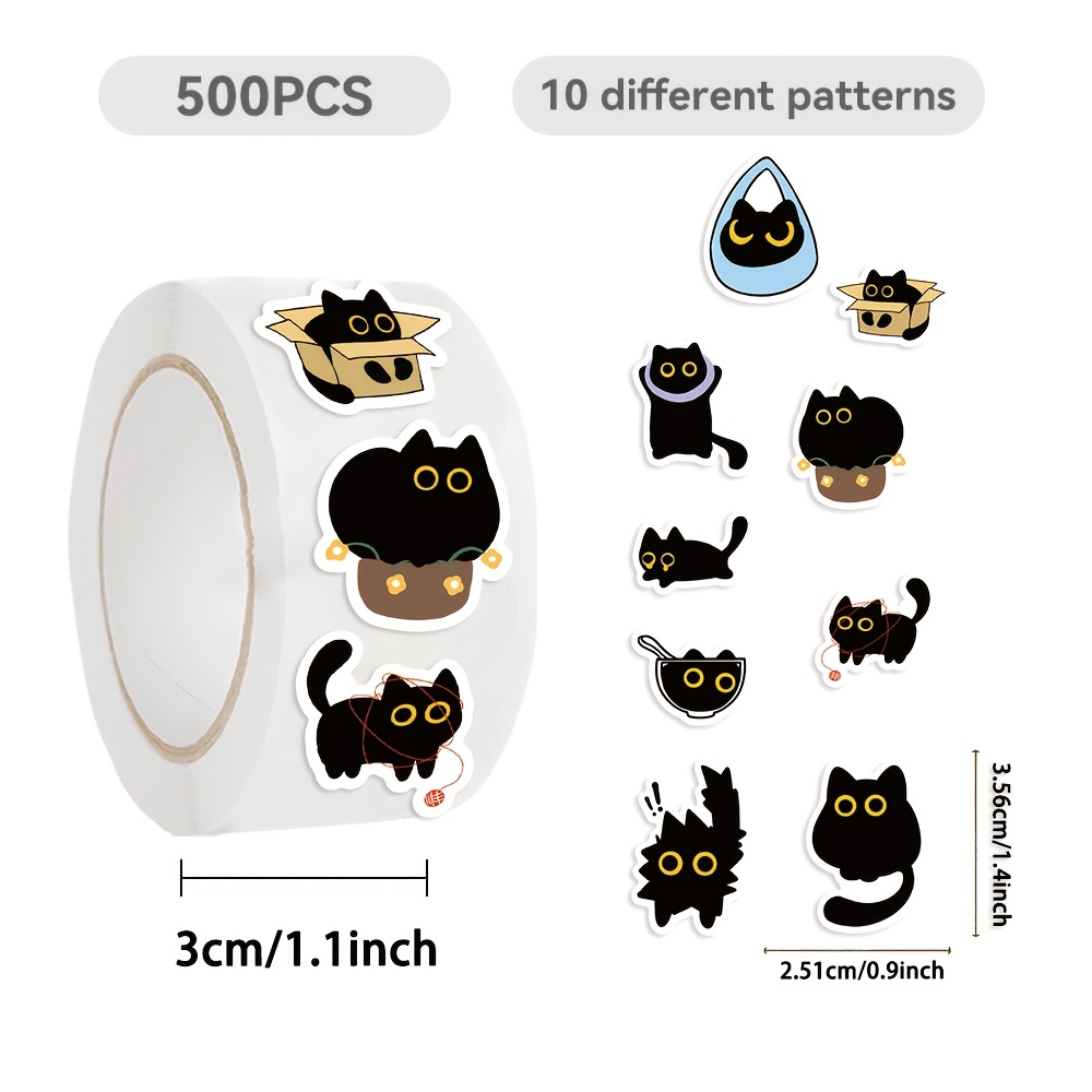 500Pcs Cartoon Cat Roll Sticke - огляд і ціна Kids Toys Names